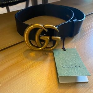 Gucci 2015 re-edition wide leather belt.